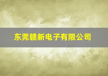 东莞赣新电子有限公司