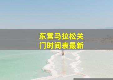 东营马拉松关门时间表最新