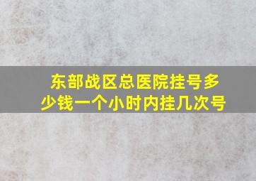 东部战区总医院挂号多少钱一个小时内挂几次号