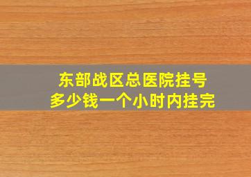 东部战区总医院挂号多少钱一个小时内挂完