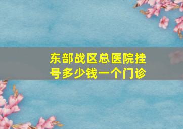 东部战区总医院挂号多少钱一个门诊