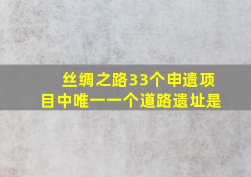 丝绸之路33个申遗项目中唯一一个道路遗址是