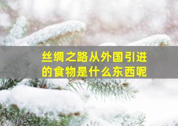 丝绸之路从外国引进的食物是什么东西呢