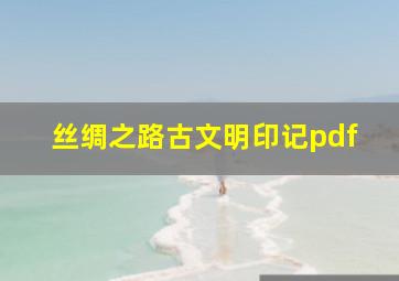 丝绸之路古文明印记pdf