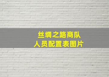 丝绸之路商队人员配置表图片