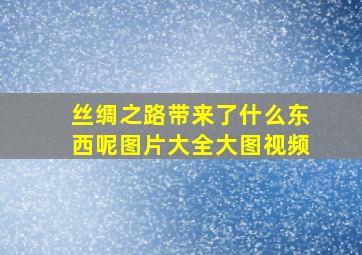 丝绸之路带来了什么东西呢图片大全大图视频