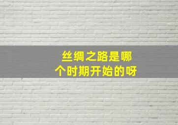 丝绸之路是哪个时期开始的呀