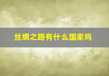 丝绸之路有什么国家吗