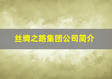 丝绸之路集团公司简介