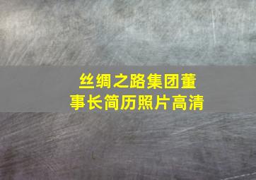 丝绸之路集团董事长简历照片高清