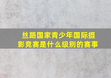 丝路国家青少年国际摄影竞赛是什么级别的赛事