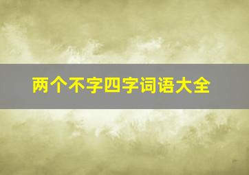 两个不字四字词语大全