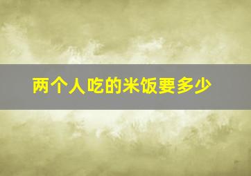 两个人吃的米饭要多少