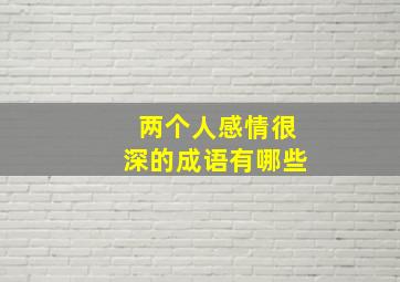 两个人感情很深的成语有哪些