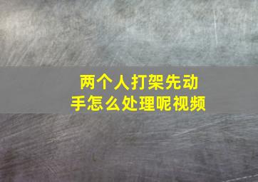 两个人打架先动手怎么处理呢视频