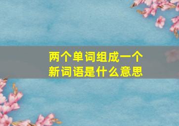 两个单词组成一个新词语是什么意思