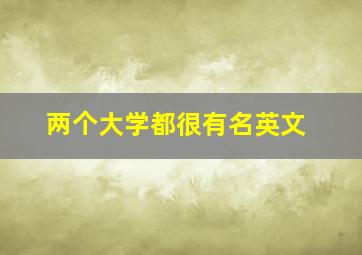 两个大学都很有名英文