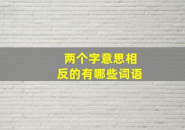 两个字意思相反的有哪些词语