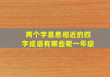 两个字意思相近的四字成语有哪些呢一年级