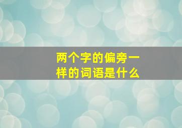 两个字的偏旁一样的词语是什么