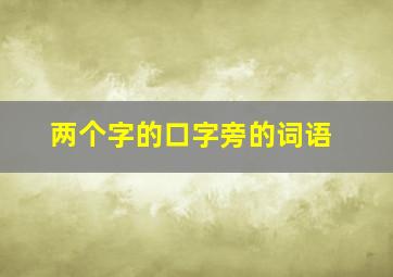 两个字的口字旁的词语