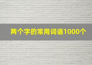 两个字的常用词语1000个