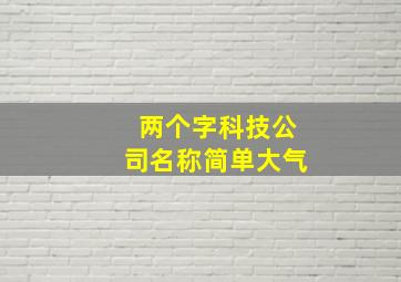 两个字科技公司名称简单大气