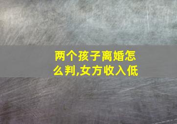 两个孩子离婚怎么判,女方收入低