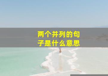 两个并列的句子是什么意思