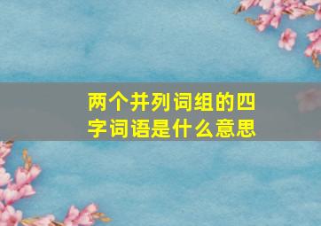 两个并列词组的四字词语是什么意思