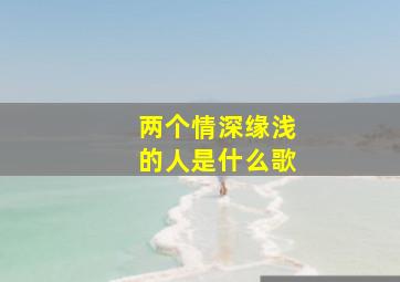 两个情深缘浅的人是什么歌