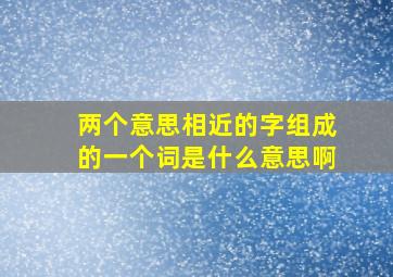 两个意思相近的字组成的一个词是什么意思啊