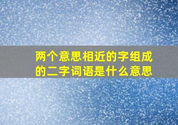 两个意思相近的字组成的二字词语是什么意思