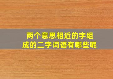 两个意思相近的字组成的二字词语有哪些呢