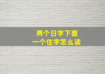 两个日字下面一个住字怎么读