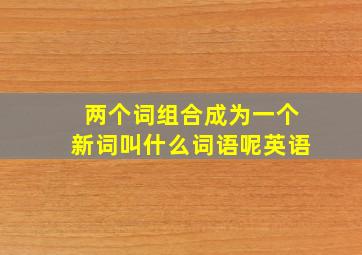 两个词组合成为一个新词叫什么词语呢英语