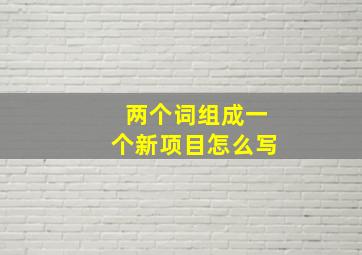 两个词组成一个新项目怎么写