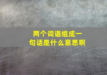 两个词语组成一句话是什么意思啊