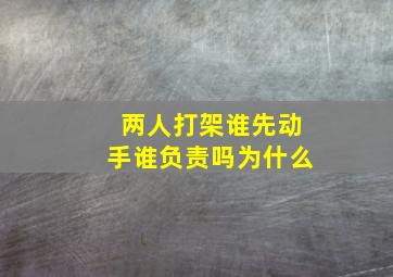 两人打架谁先动手谁负责吗为什么