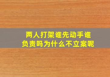 两人打架谁先动手谁负责吗为什么不立案呢