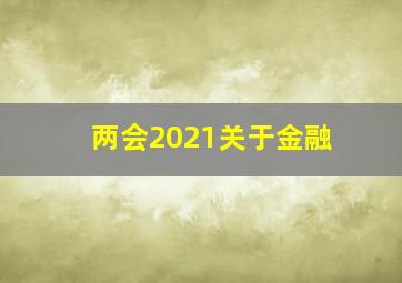 两会2021关于金融