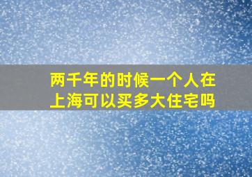 两千年的时候一个人在上海可以买多大住宅吗