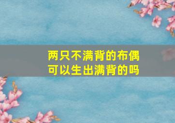 两只不满背的布偶可以生出满背的吗