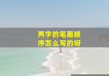 两字的笔画顺序怎么写的呀