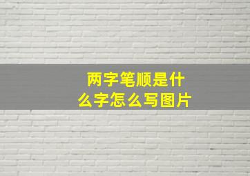 两字笔顺是什么字怎么写图片