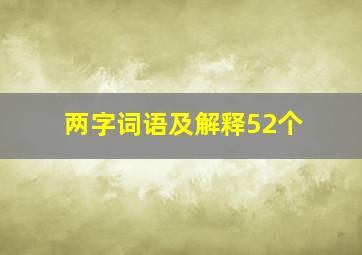 两字词语及解释52个