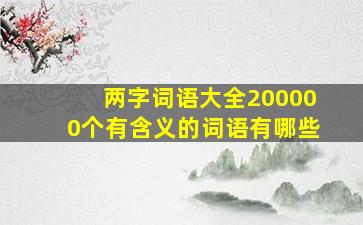 两字词语大全200000个有含义的词语有哪些