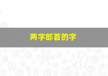 两字部首的字