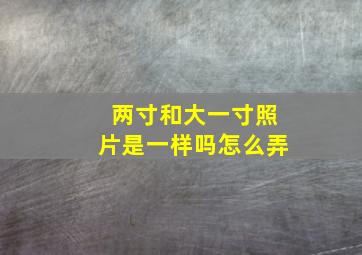 两寸和大一寸照片是一样吗怎么弄