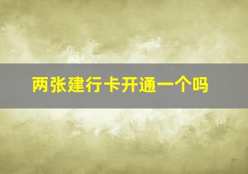 两张建行卡开通一个吗